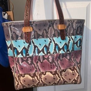 Consuela multi colored snake skin